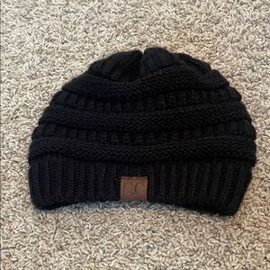C.C Black Knit Beanie
